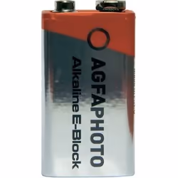AgfaPhoto 6LR61, Batterie à usage unique, Alcaline, 9 V, Gris, Rouge, 25 mm, 48 mm