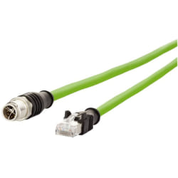 142M2X15020 M12 Câble réseau, câble patch cat 6a s/ftp 2.00 m vert gaine pur, résistant aux acides, résist - Metz Connect