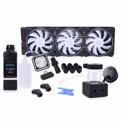 Alphacool 11986, Bloc d'eau, Acrylique, Cuivre, Nickel, Nylon, Plastique, Polyvinyl chloride (PVC), Noir, Gris, Transparent,  ...