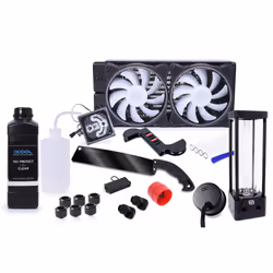 Alphacool 11992, Bloc d'eau, Acétal, Acrylique, Aluminium, Laiton, Cuivre, Nickel, Acier inoxydable, Noir, Transparent, 1/4", ...