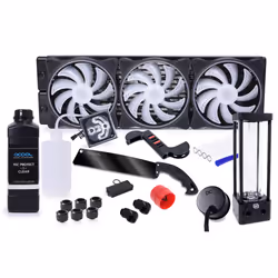 Alphacool 11994, Bloc d'eau, Aluminium, Laiton, Vitrocéramique, Cuivre, Nickel, Plastique, Noir, Gris, Transparent, 4 broches ...