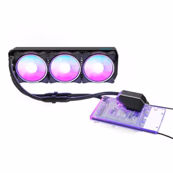 Alphacool Eiswolf 2 AIO, Refroidisseur de liquide tout-en-un, 12 cm, 119,8 m³/h, Noir, Transparent