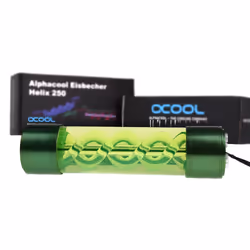 Alphacool 15305, Réservoir, Aluminium, Aluminium, Vert, Transparent, 250 mm, 65 mm