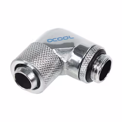 Alphacool 62367, Laiton, Chrome, 1/4", 90°, Mâle, 29 mm