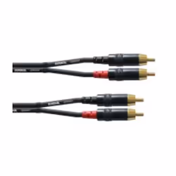 Cordial CFU 0.3 CC, 2 x RCA, Mâle, 2 x RCA, Mâle, 0,3 m, Noir