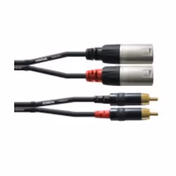 Cordial CFU 1.5 MC, 2 x RCA, Mâle, 2 x XLR (3-pin), Mâle, 1,5 m, Noir