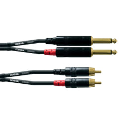 Cordial CFU 1.5 PC câble audio 1,5 m 2 x RCA 2 x 6,35 mm Noir