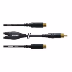 Cordial CFY 0.3 CEE, 2 x RCA, Mâle, RCA, Femelle, 0,3 m, Noir