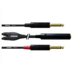 Cordial CFY 0.3 KPP câble audio 0,3 m 2 x 6,35 mm 6,35 mm Noir