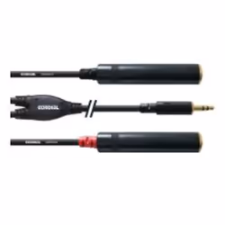 Cordial CFY 0.3 WGG, 3,5mm, Mâle, 2 x 6,35 mm, Femelle, 0,3 m, Noir