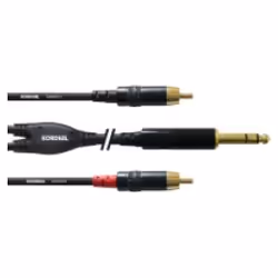 Cordial CFY 0.9 VCC, 2 x RCA, Mâle, 6,35 mm, Mâle, 0,9 m, Noir