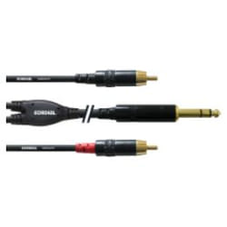 Cordial CFY 0.9 VCC câble audio 0,9 m 2 x RCA 6,35 mm Noir