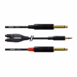 Cordial CFY 1.5 WPP, 2 x 6,35 mm, Mâle, 3,5mm, Mâle, 1,5 m, Noir