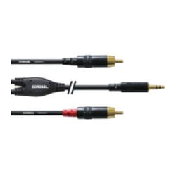 Cordial CFY 3 WCC câble audio 3 m 2 x RCA 3,5mm Noir