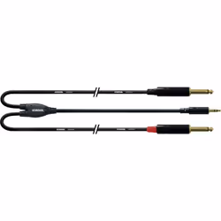 Câble adaptateur en Y - Cordial - CFY 3 WPP-LONG - Jack stéréo 35 mm - 2 prises jack mono 63 mm - 3 m