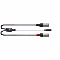 Cordial CFY 3 WMM-LONG, 3,5mm, Mâle, 2 x XLR (3-pin), Mâle, 3 m, Noir, Argent