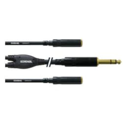 Cordial CFY 0.3 VYY câble audio 0,3 m 2 x 3.5mm 6,35 mm Noir