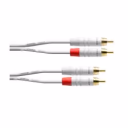 Cordial CFU 3 CC-SNOW, 2 x RCA, Mâle, 2 x RCA, Mâle, 3 m, Blanc