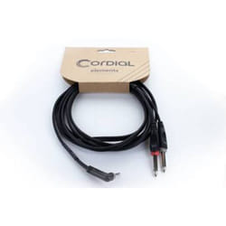 Cordial - Adaptateur y 14868 audio [1x Jack mâle 3.5 mm - 2x Jack mâle 6,3 mm (mono)] 3 m noir gaine en pvc, câble jumelé Y817323