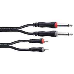 Cordial 14840 câble audio 1,5 m 2 x 6,35 mm 2 x RCA Noir, Rouge