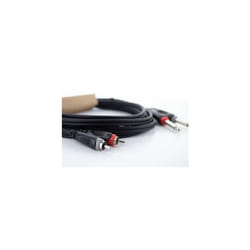 Câble de raccordement Cordial 14842 Jack / Cinch-RCA audio [2x Jack mâle 6,3 mm (mono) - 2x Cinch-RCA mâle] 6 m noir gaine en PVC, câble jumelé