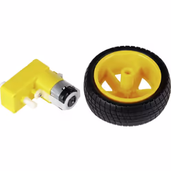 enquête Motoréducteur version angulaire ( 90 degrés) Arbre double (3,5 mm) Avec roue avec bandage en caoutchouc (diamètre 65  ...