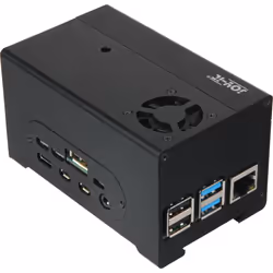 Joy-iT RB-StromPi3-Case, Emplacement, Raspberry Pi, Raspberry Pi, Noir, Aluminium, 59 mm