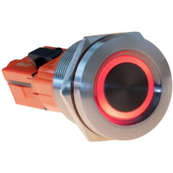 Button22T-01 Button22T-01 Interrupteur à rappel rouge, bleu (ø x l) 22 mm x 38 mm IP68, IK10 1 pc(s) - Joy-it