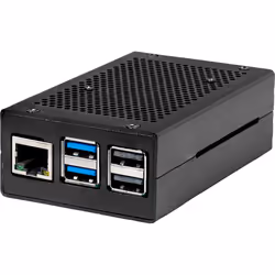 Joy-iT RB-ALUCASEP5-01B, Emplacement, Raspberry Pi 5, Raspberry Pi, Noir, Aluminium, SD