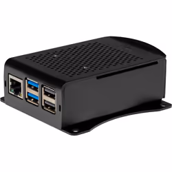 Joy-iT RB-AlucaseP5-06B, Emplacement, Raspberry Pi 5, Raspberry Pi, Noir, Aluminium, 98 mm