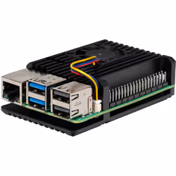 Joy-iT RB-ALUCASEP5-07FAN, Emplacement, Raspberry Pi 5, Raspberry Pi, Noir, Aluminium, 87 mm