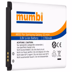 mumbi 957, Batterie, Samsung, Galaxy Ace 2 / S3 Mini / S Duos 2 / S Duos, Noir, Blanc, 1700 mAh, 3 g