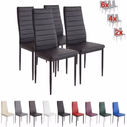 Chaises Milano noir - ALBATROS - Lot de 4 - Métal - Simili - Intérieur - 4 places