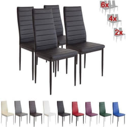 Chaises Milano noir - ALBATROS - Lot de 4 - Métal - Simili - Intérieur - 4 places
