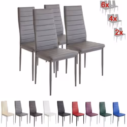 Chaises de salle à manger - ALBATROS - Milano gris - Métal et simili - Lot de 4
