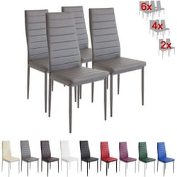 Chaises de salle à manger - ALBATROS - Milano gris - Métal et simili - Lot de 4