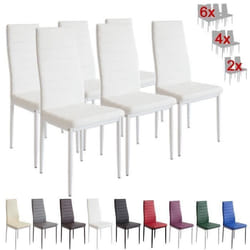 Chaises Milano blanc - ALBATROS - Lot de 6 - Métal - Simili - Contemporain - Design