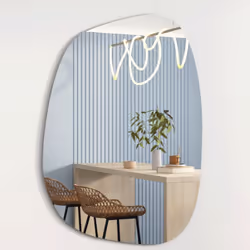 MODERNE ET ASYMÉTRIQUE : Le miroir irrégulier et de forme organique apporte une touche moderne à n'importe quelle pièce. La f ...
