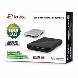 Fantec ALU-25U3 Argent 2.5" Alimenté par port USB