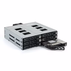 Fantec MR-SA1262-12G, 13,3 cm (5.25"), Panneau de support, 2.5", Série ATA III, Série Attachée SCSI (SAS), Noir, Métal