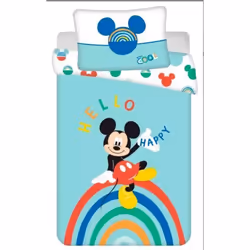 Parure de lit enfant - Disney - Mickey - 100x135 cm - 40x60 cm - 100% coton