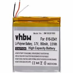 vhbw - the clever way - Batterie de rechange de haute qualité avec une grande autonomie et compatible avec votre lecteur de m ...