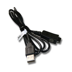 Vhbw - Câble de données usb 2-en-1 avec charge compatible avec hp ipaq H1910, H1915, H1920, H1930 appareil pda, ordinateur de poche - 130cm, noir