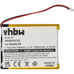 vhbw - the clever way - Batterie de rechange de haute qualité avec une grande autonomie et compatible avec votre lecteur de m ...