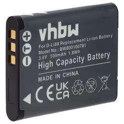 Batterie LI-ION compatible pour PENTAX Optio i90 - H90 - P70 - P80 - WS80 - W90 remplace D-Li88
