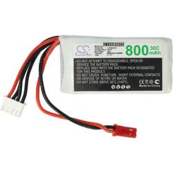 Vhbw - Batterie compatible avec JST-SYP-2P connecteur pour modéle rc (800mAh, 11,1V, Li-polymère, 60 x 31 x 23 mm)