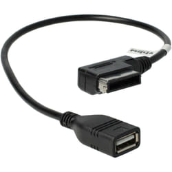 Vhbw - Câble audio voiture compatible avec Audi A1, A3, A4, A5, A6, A8, Q5, Q7, tt, mmi 3G-System 2006+ - Adaptateur usb, 37,1 cm, noir