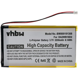 Vhbw - Batterie compatible avec Iriver H110, H120, H140, H320, H340 lecteur de musique MP3 (2200mAh, 3,7V, Li-polymère)