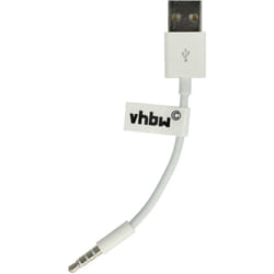Vhbw - Câble de données usb (type a sur lecteur MP3) câble de chargement compatible avec Apple IPod Shuffle 3G, 2G lecteur MP3 - blanc, 10 cm
