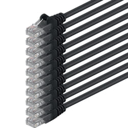 1aTTack 0.25m 2x RJ-45 Cat6 UTP M/M câble de réseau Noir 0,25 m U/UTP (UTP)